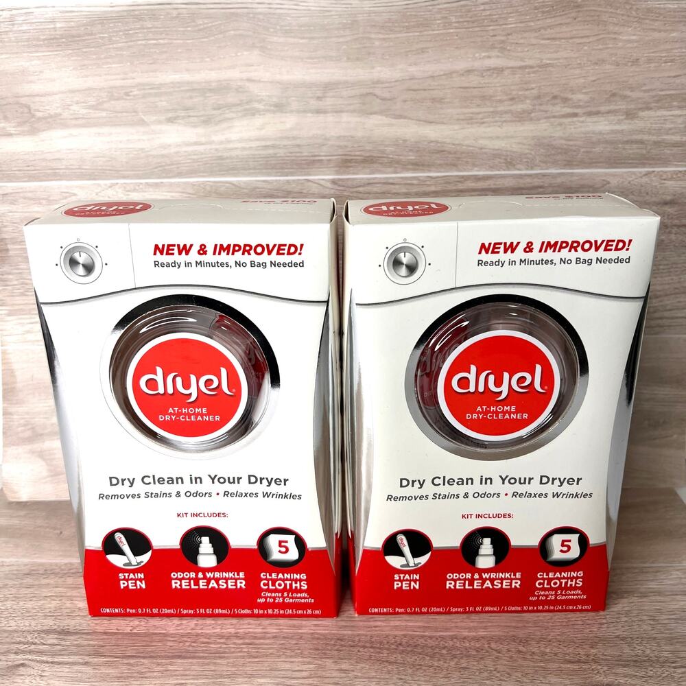 Dryel At Home Dry Cleaner Kit 5 Cleaning Cloths  (Pack of 2 )Brand New